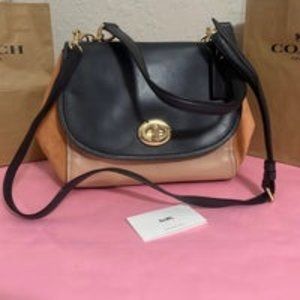 Coach Black and Tan Satchel
